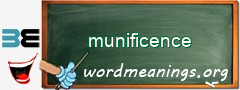 WordMeaning blackboard for munificence